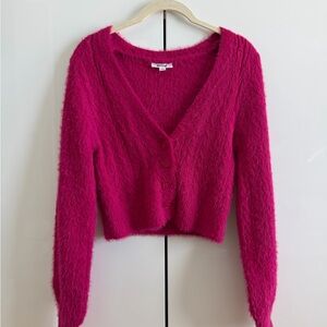 Garage Vivid Pink Cardigan Sweater